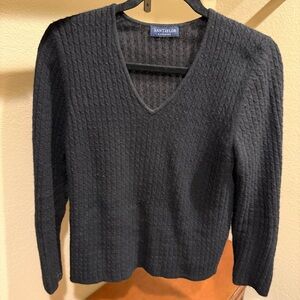 Ann Taylor 100% cashmere v-neck sweater, black